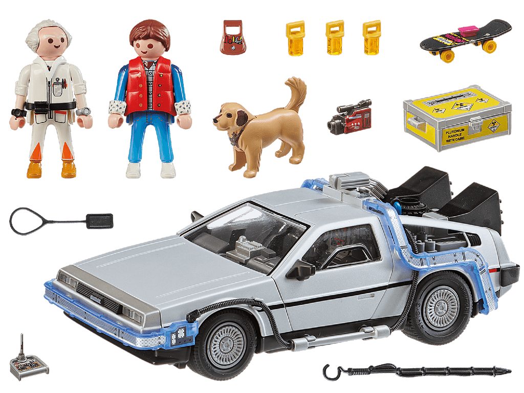 Piezas del set de Playmobil de Volver al Futuro