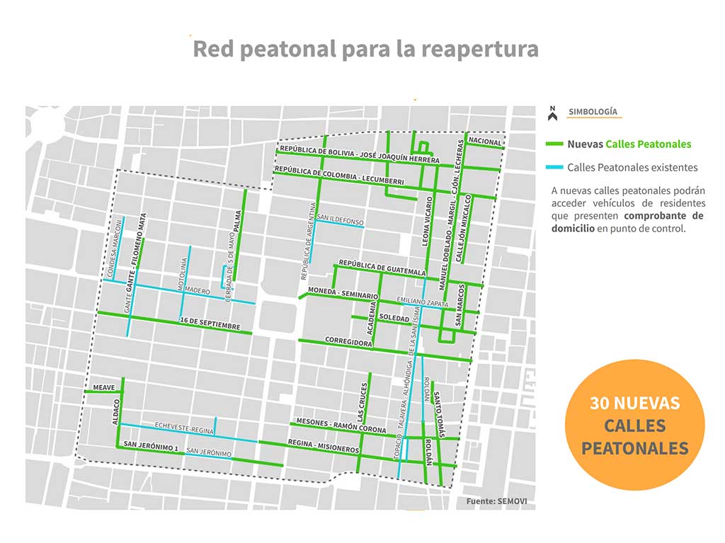 Red peatonal