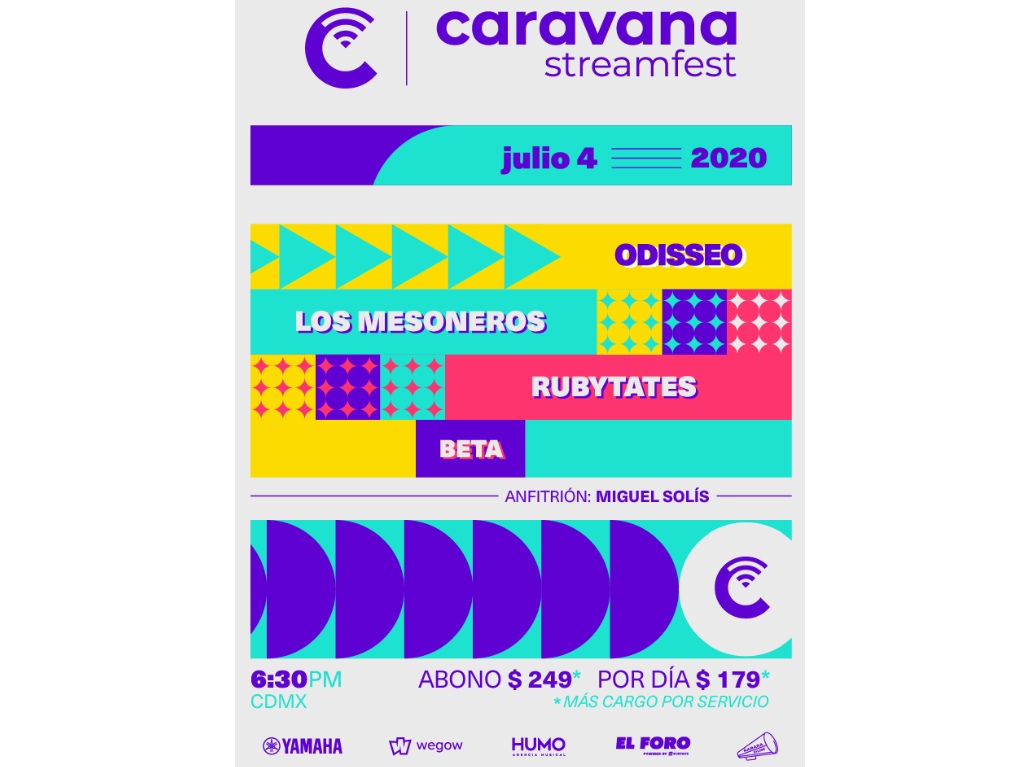 Caravana Stream Fest: cartel 4 de julio