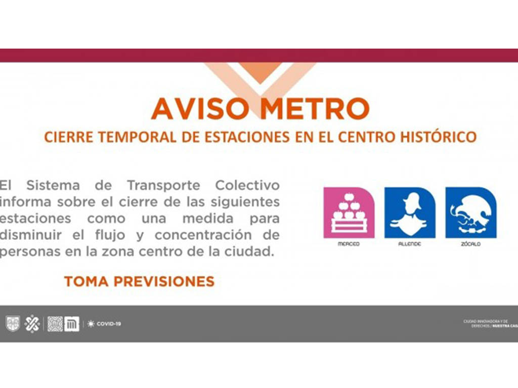 cierre de estaciones del metro