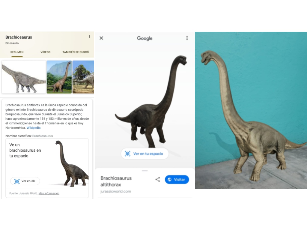 Dinosaurios de Jurassic World en realidad aumentada de Google Search