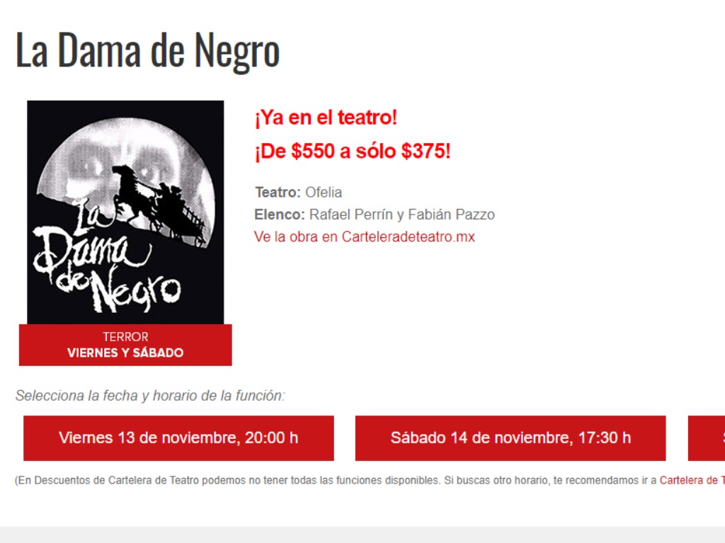 El Buen Fin en Teatro: aprovecha descuentos de hasta el 50% 1