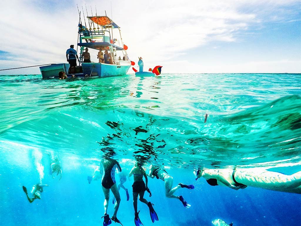 Caribe Mexicano lancha snorkel