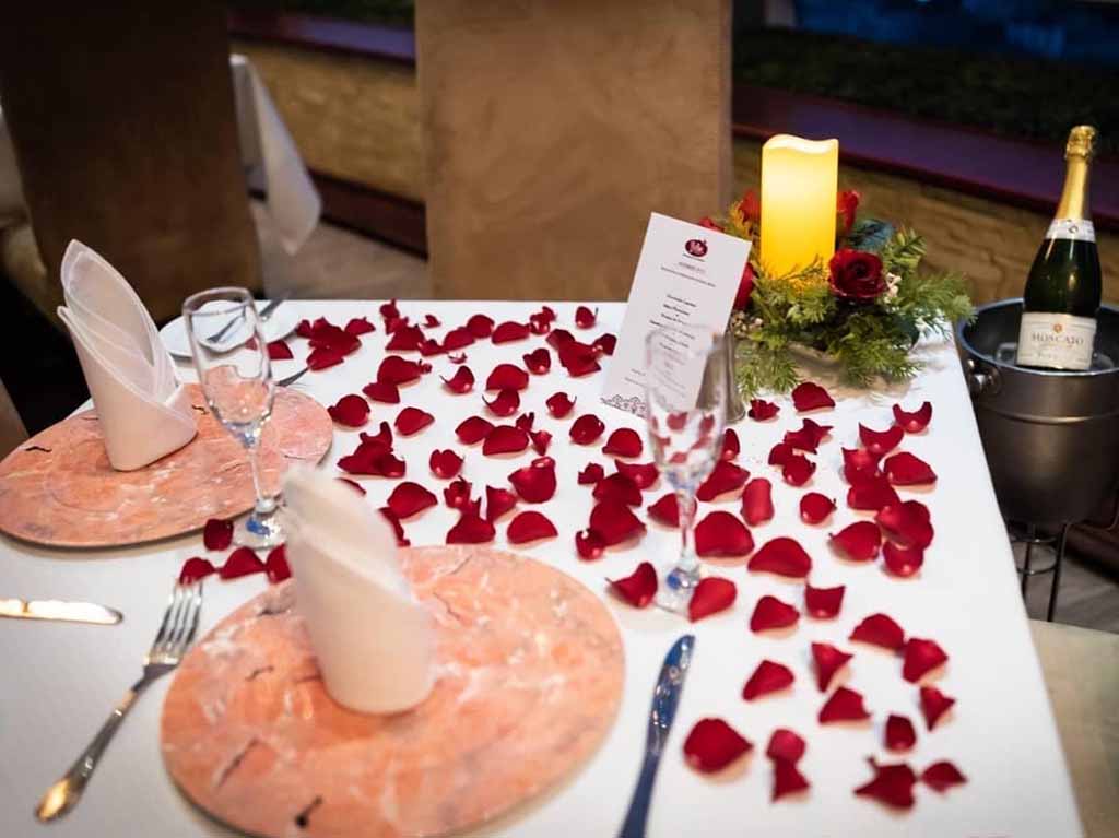 cena romantica en bellini