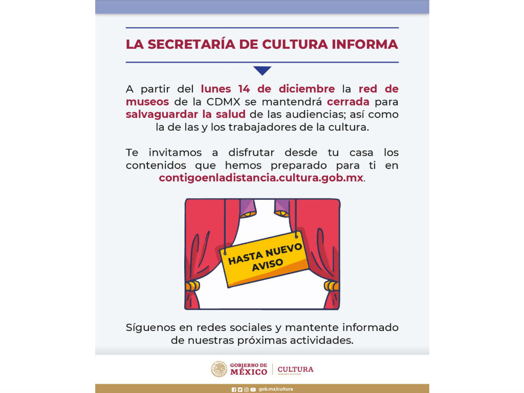 anuncio secretaria cultura cerraran museos en cdmx