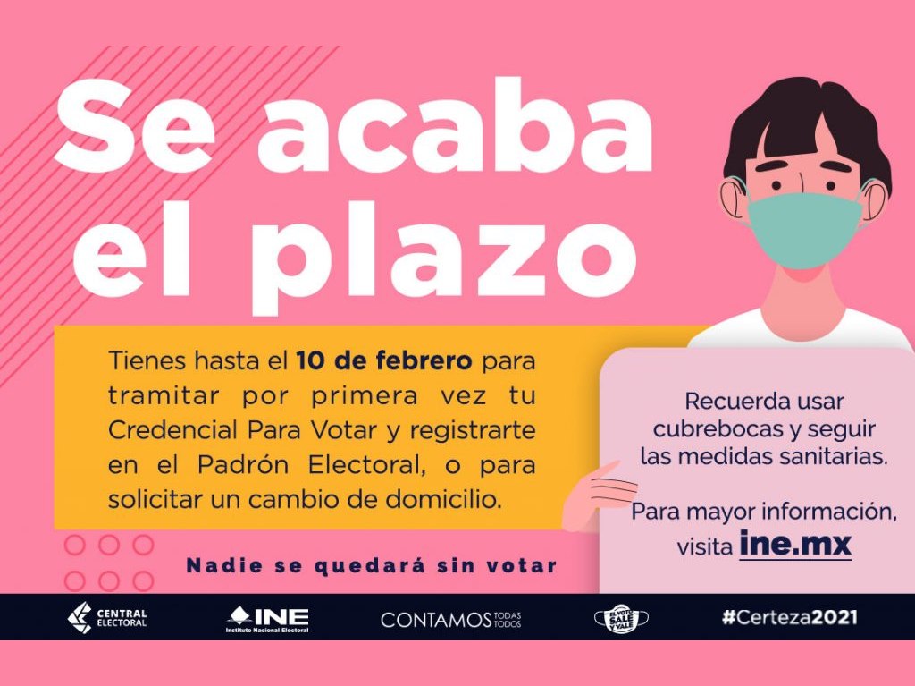 Fecha límite para tramitar o renovar credencial para votar INE