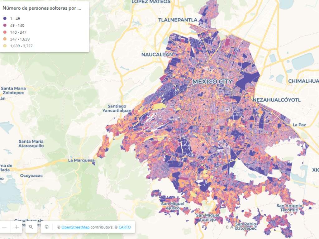 Conoce el Mapa de las Personas Solteras en la CDMX