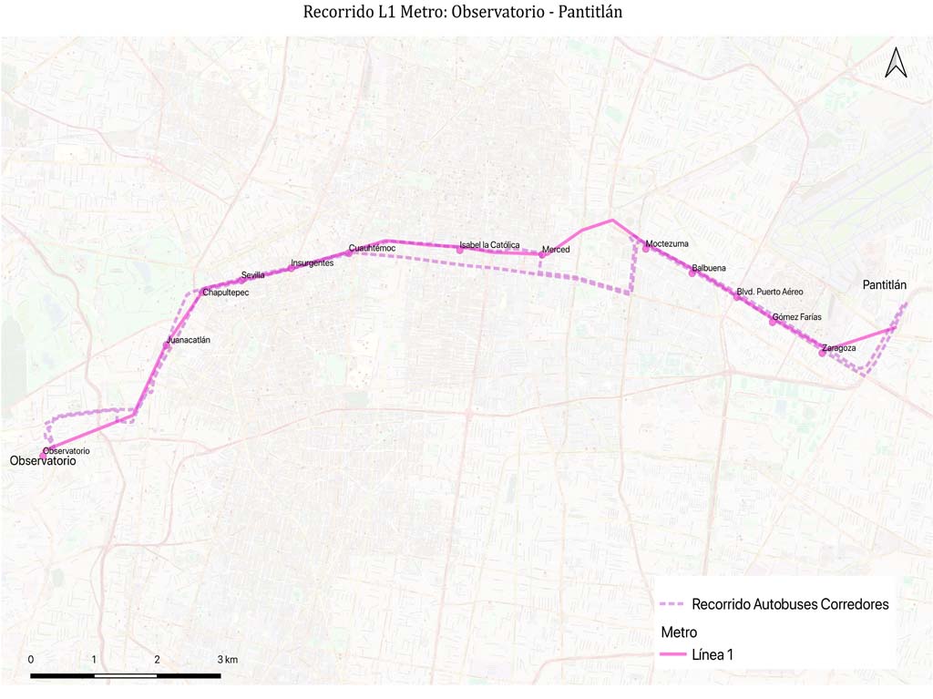 ruta alterna metro 1