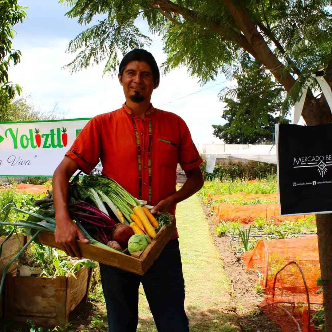 Mercado Benito, productor de Tlaliyolitzli, mercado vegano CDMX