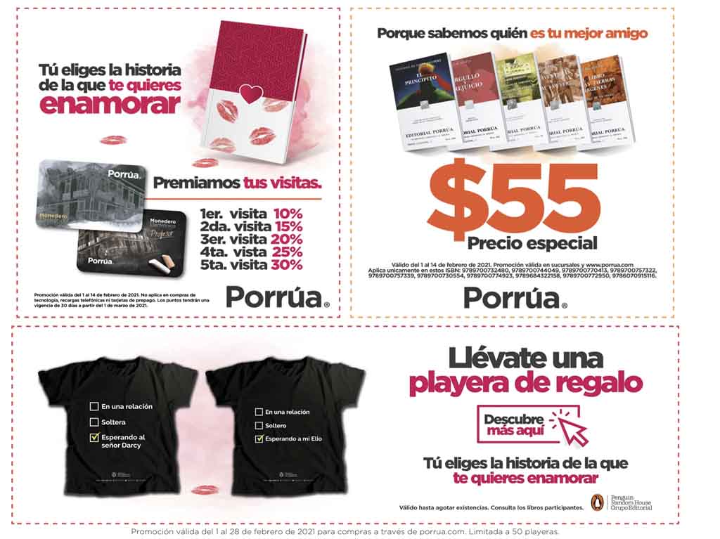 promoción de san valentón de Porrúa 