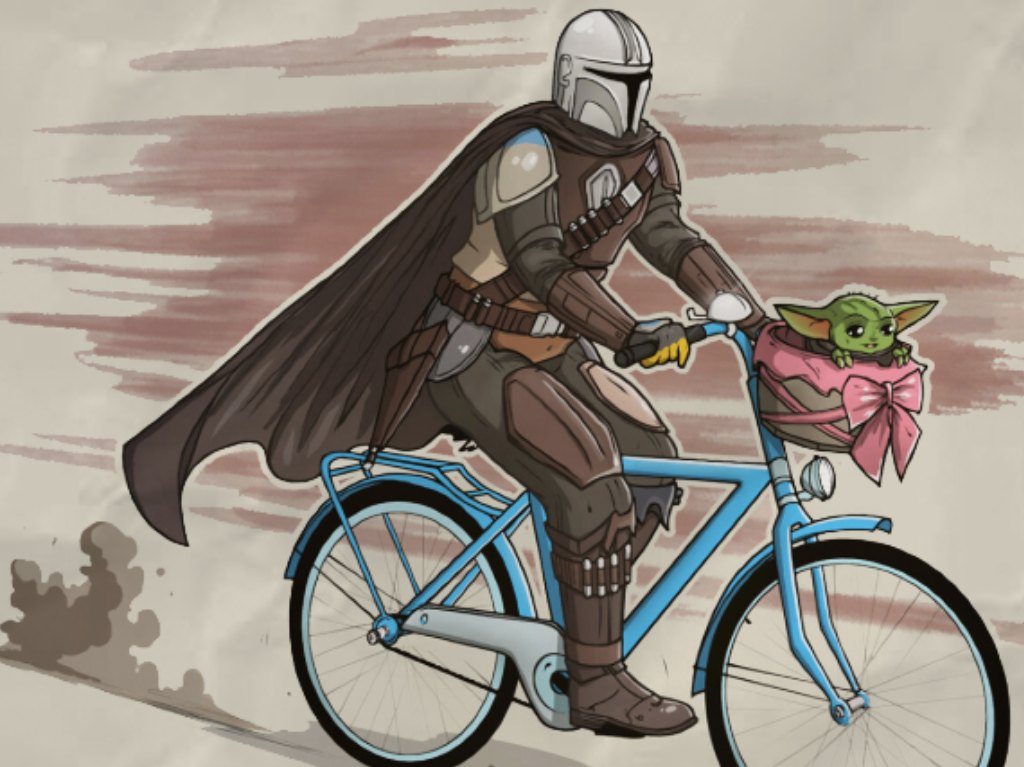 Rodada ciclista de Baby Yoda con Mando y Grogu por CDMX