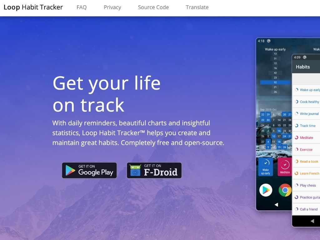 apps, aplicaciones, organización, tiempo, planeación, horario, administración del tiempo, loop habit tracker