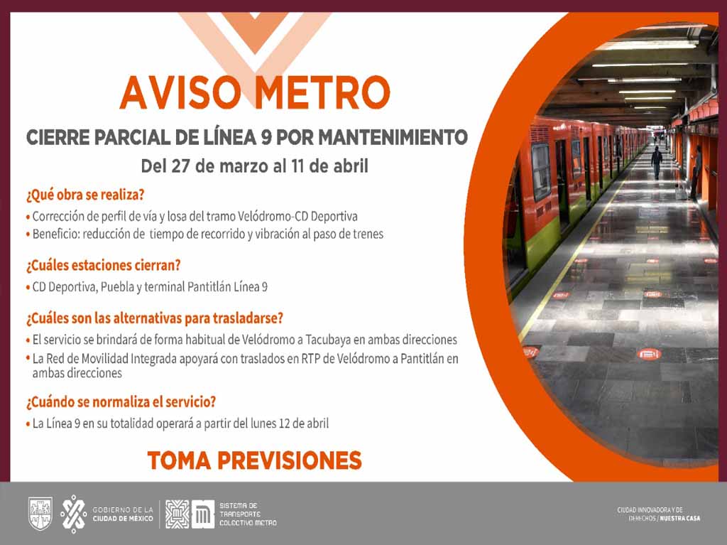 cierre linea 9 del metro 