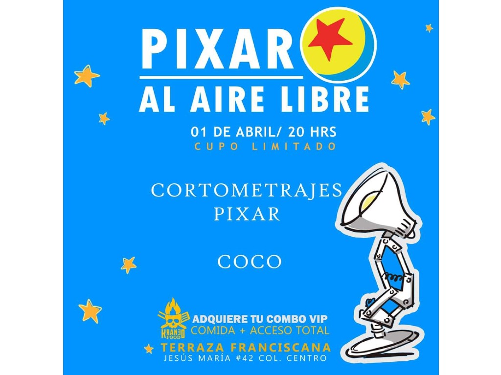 Pixar al Aire Libre en Terraza Franciscana