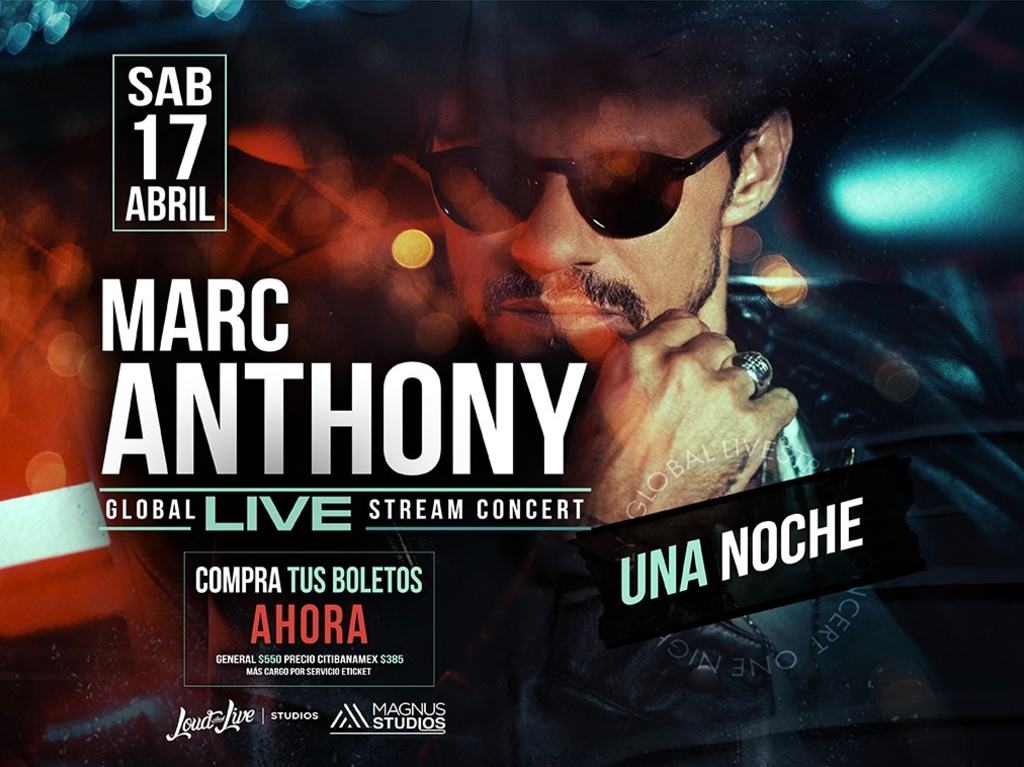 Una Noche de salsa en concierto virtual de Marc Anthony