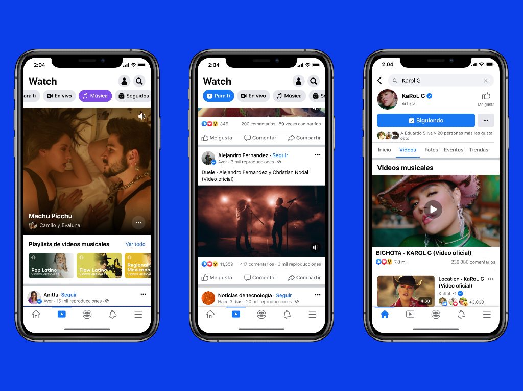 Ahora también podrás ver videos musicales en Facebook