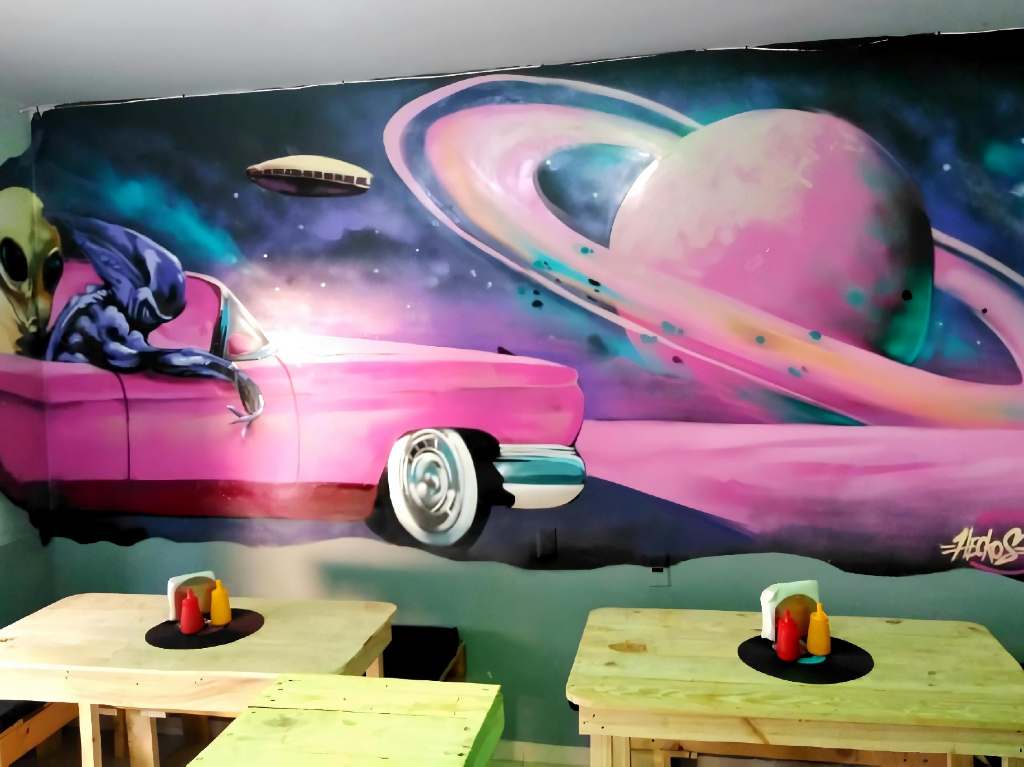 andromeda waffles waffles preparados y eskimos extraterrestres murales