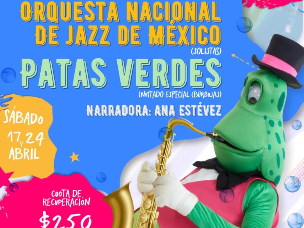 Celebra el Día del Niño en concierto de jazz con Patas Verdes de Burbujas
