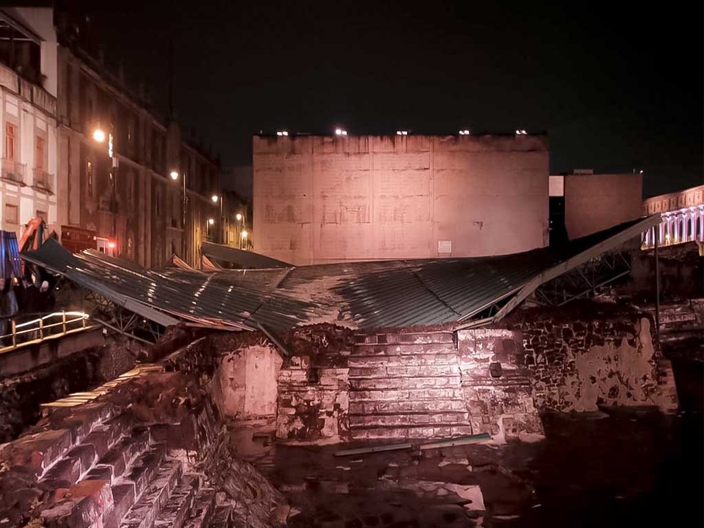 Templo Mayor sufre daños tras fuerte granizada