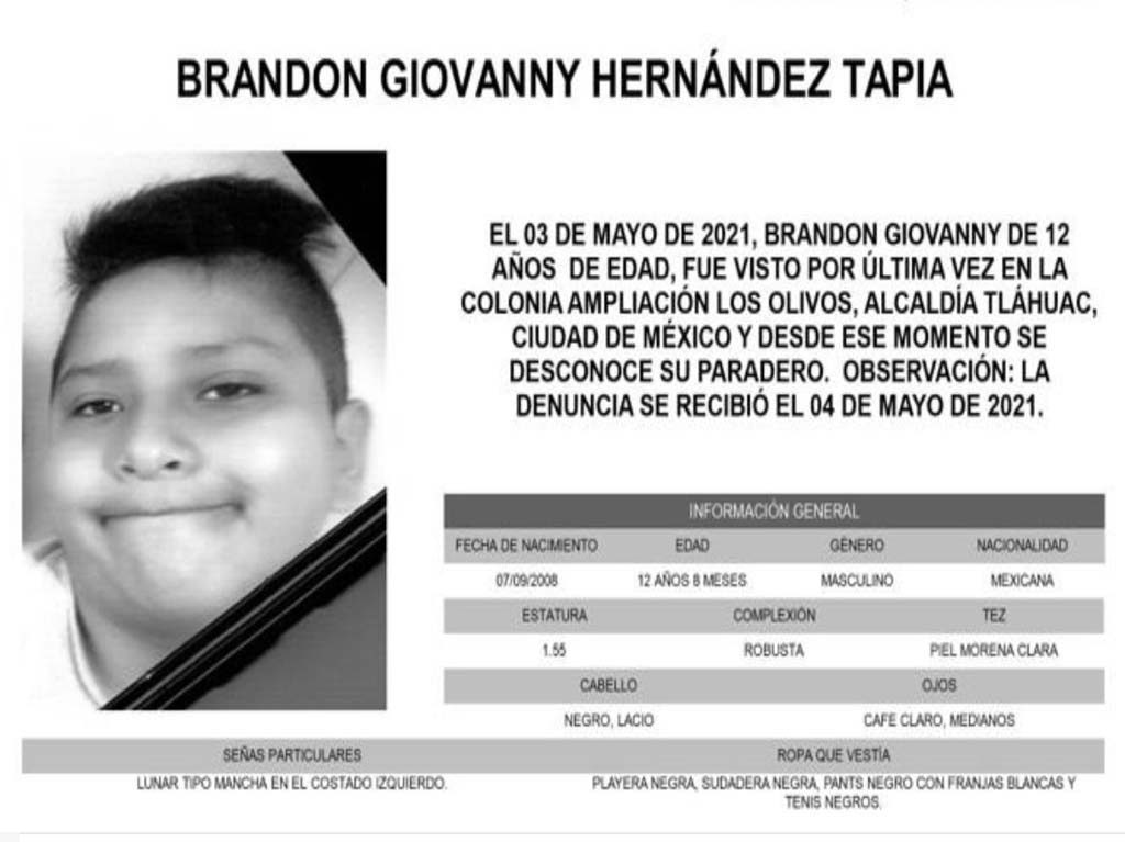 Brandon Giovanny, el menor falleció tras accidente del Metro