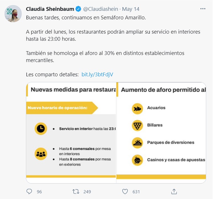 Semáforo amarillo Informe de gobierno de Dra. Claudia Sheinbaum 