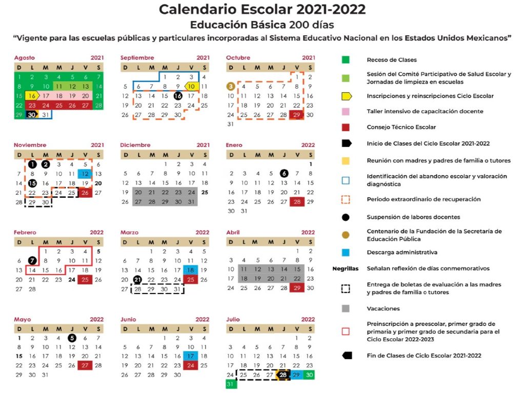 Calendario Escolar 2021-2022