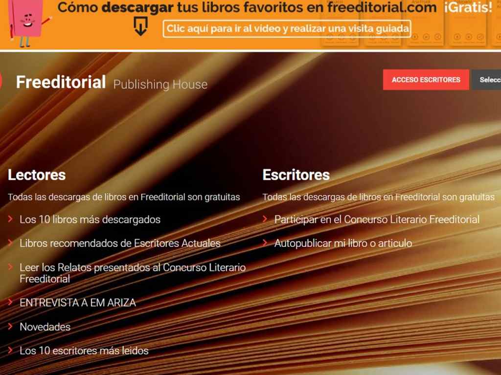 Páginas para descargar libros gratis y legales Freeditorial