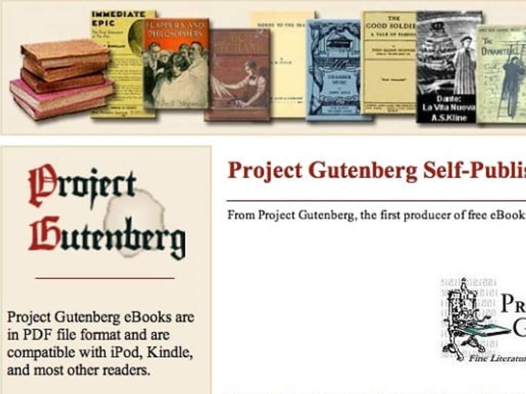 Páginas para descargar libros gratis y legales Proyecto Gutenberg