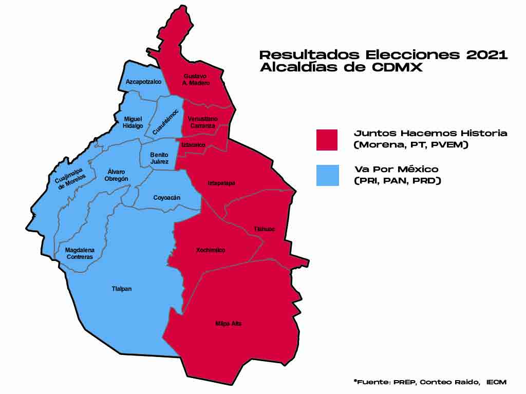 Resultados elecciones 2021 alcaldías cdmx