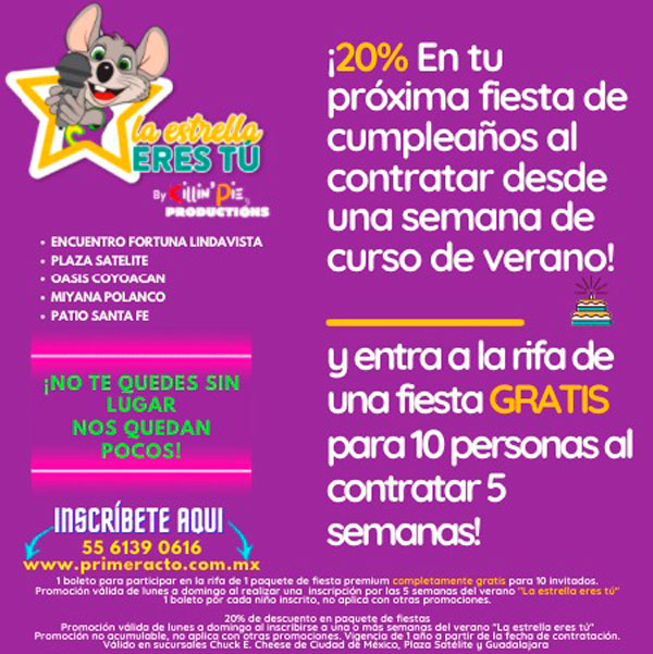 Chuck E Cheese Precios Monterrey 2022 IMAGESEE