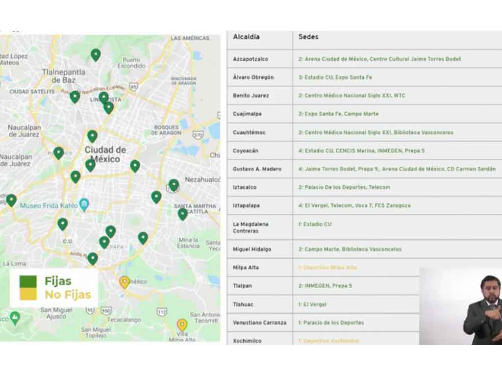 mapa de macro unidades vacunadoras en cdmx