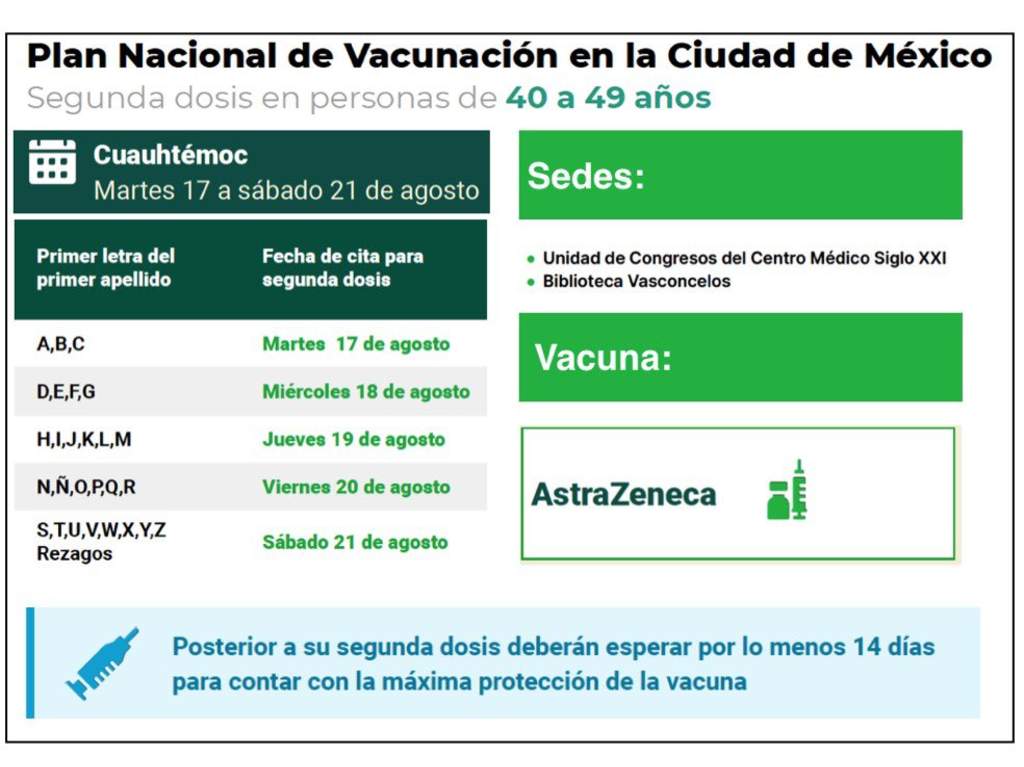 segundas dosis para mayores de 40 años en cuauhtémoc