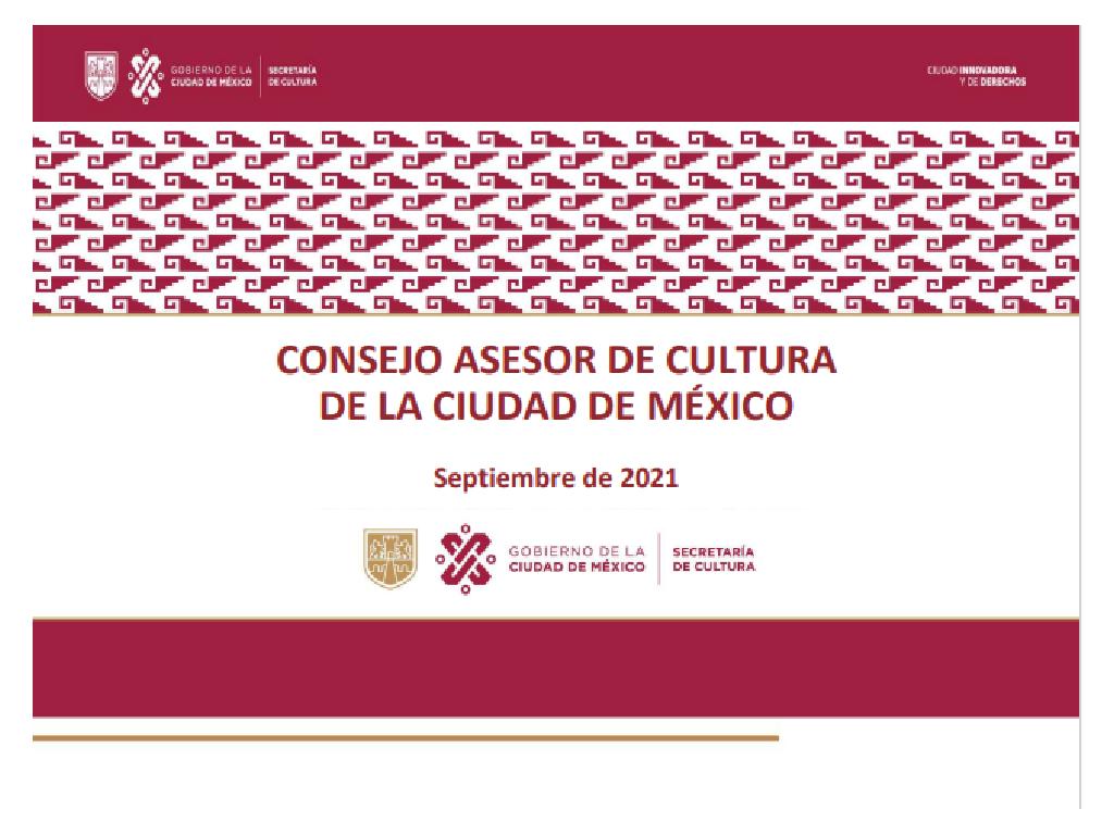 Consejo Asesor de Cultura en CDMX presentación