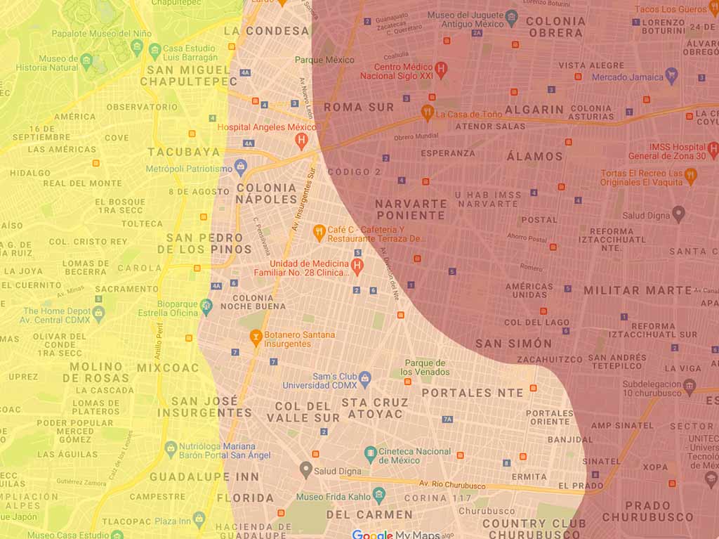 Zonas en CDMX con mayor intensidad sísmica