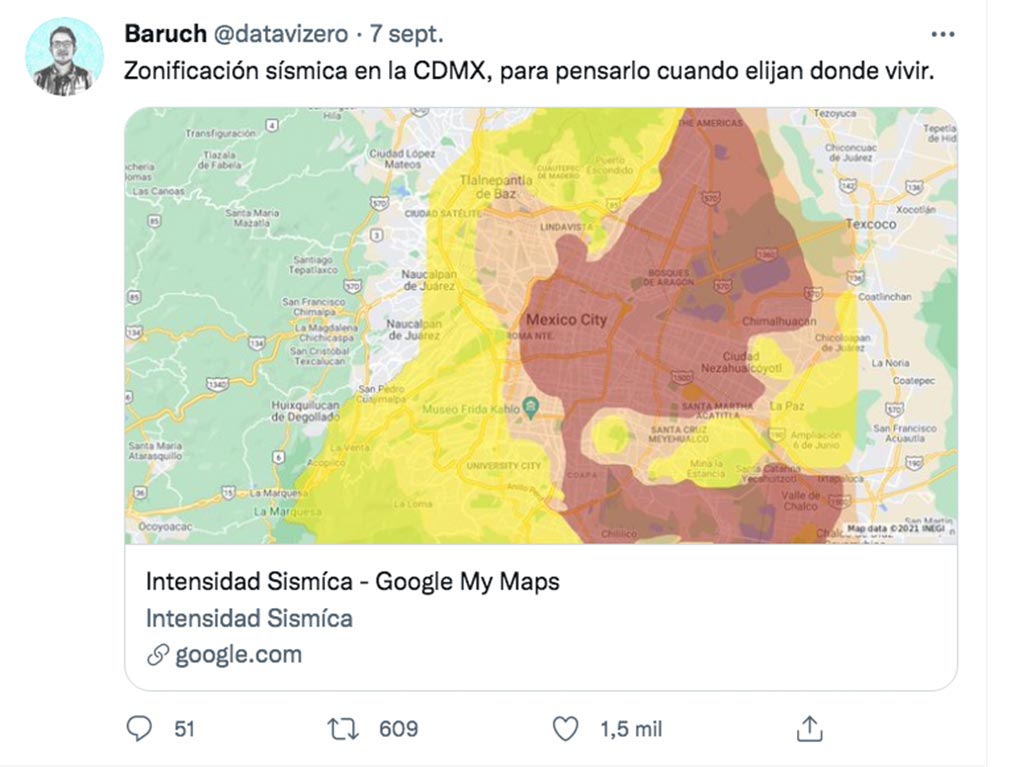 Zonas en CDMX con mayor intensidad sísmica