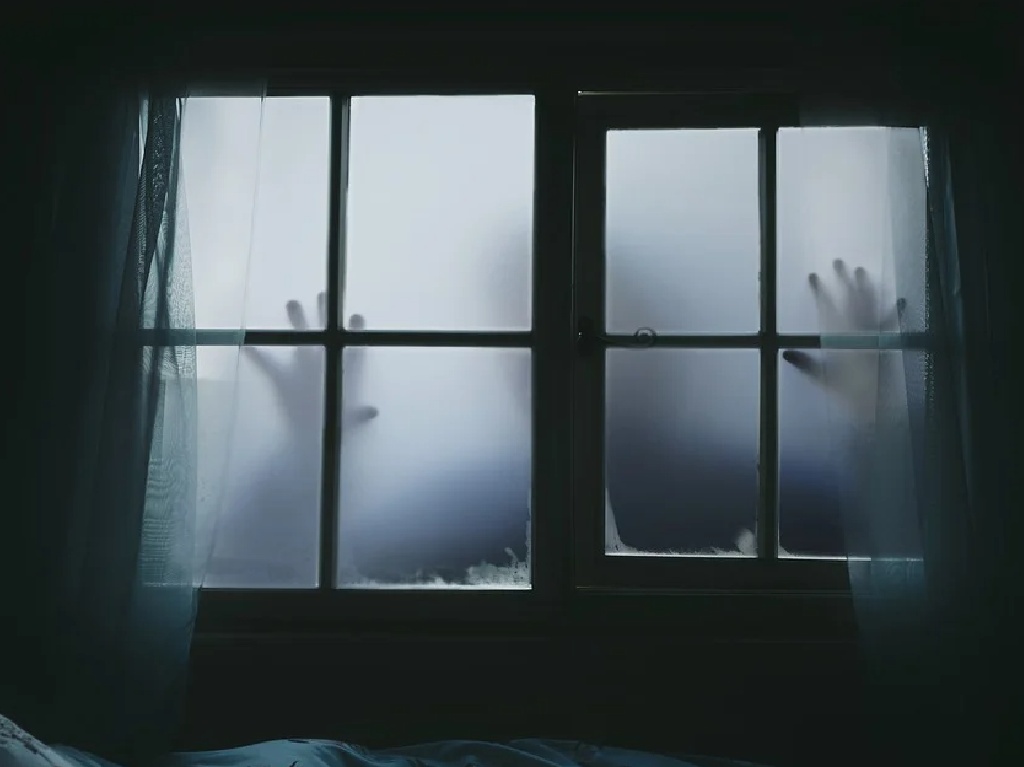 experiencia de terror en una Mansión Embrujada ventana