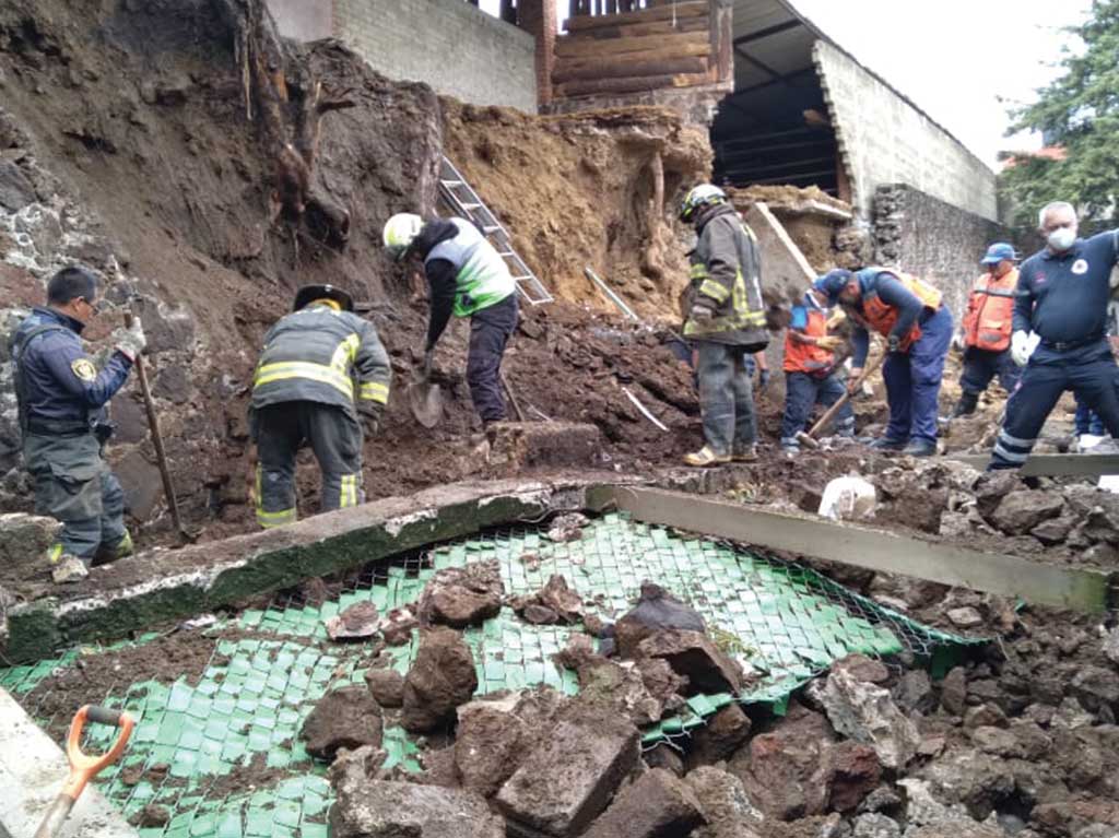 Se deslava un cerro sobre albergue para perros en Xochimilco