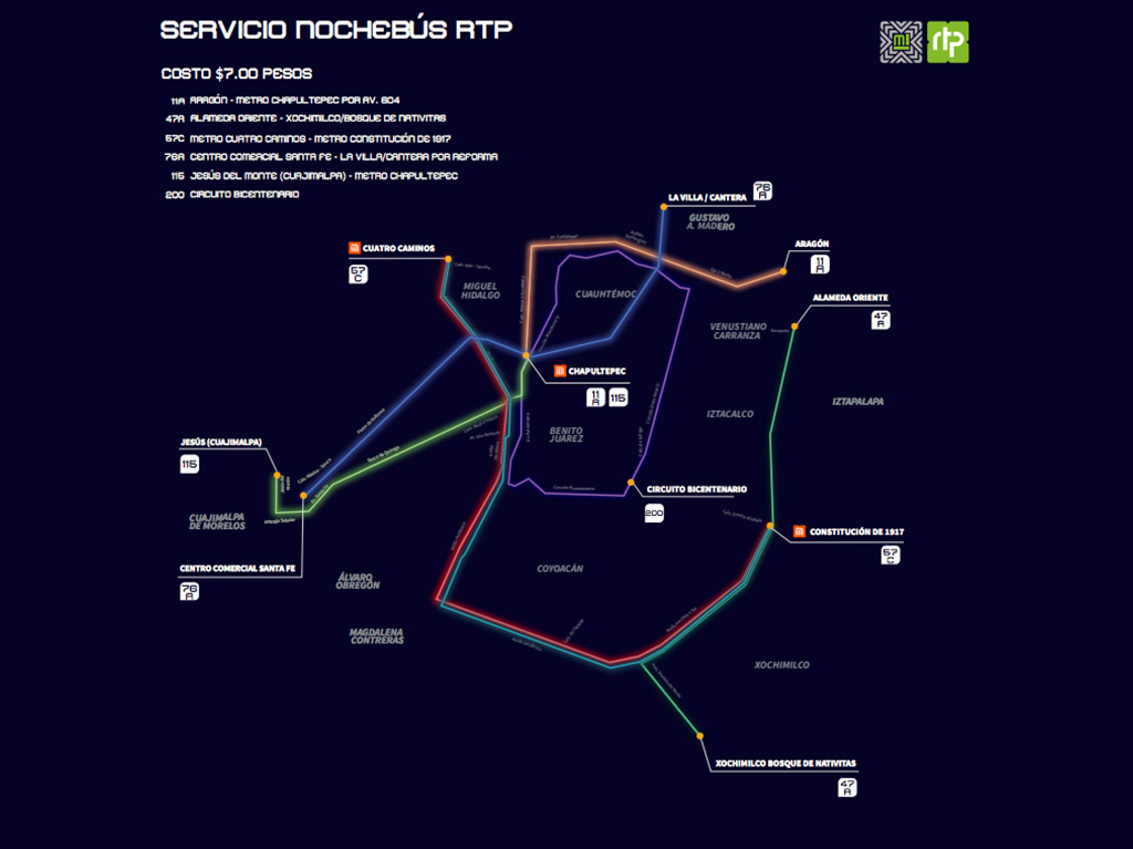 Servicio del Nochebús en CDMX