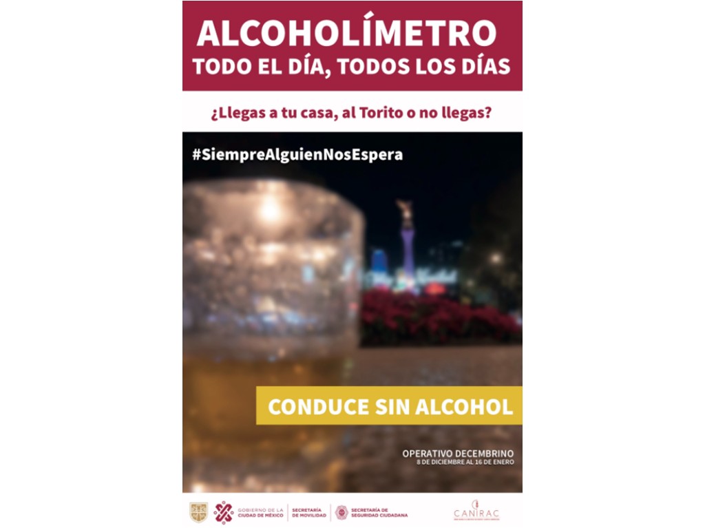 Alcoholímetro todo el día todos los días, folleto.