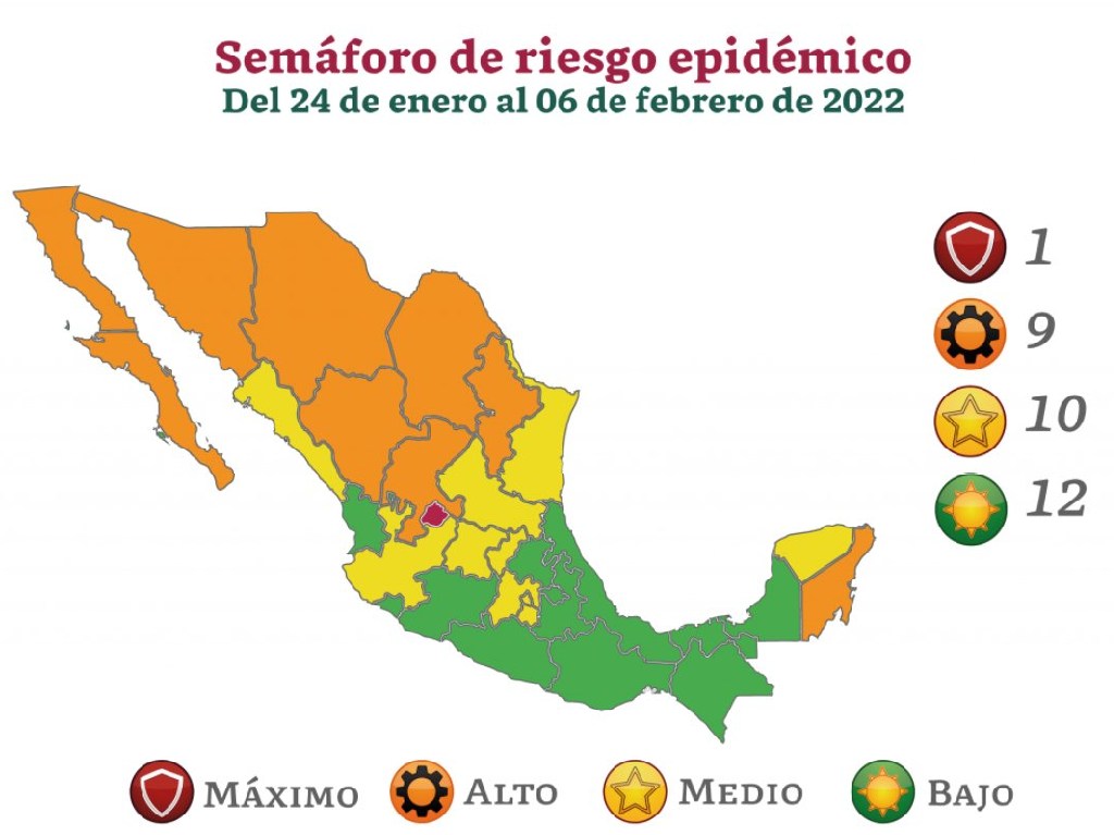 Semáforo COVID en México Mapa Semáforo de Riesgo