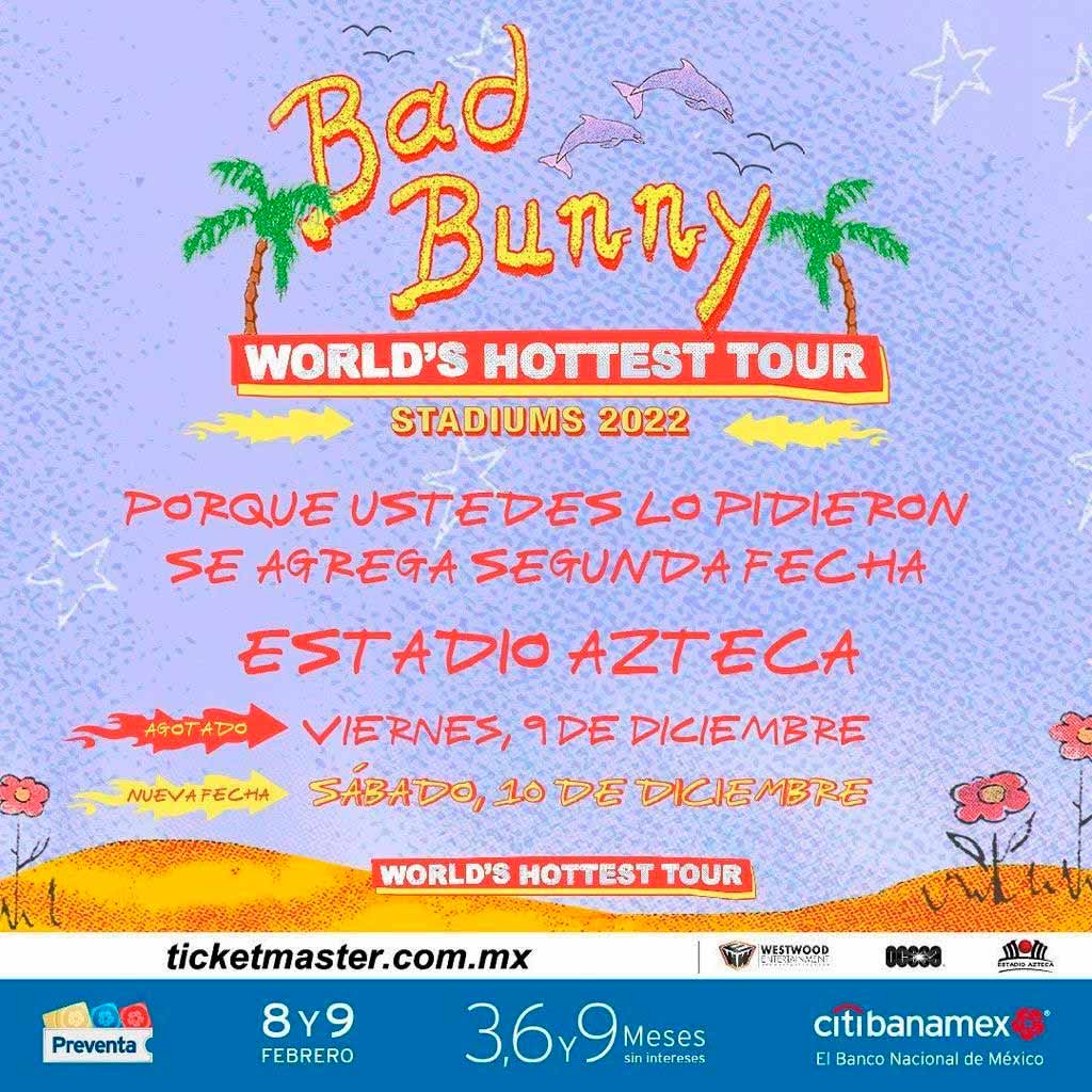 Nueva Fecha para el concierto de Bad Bunny en México