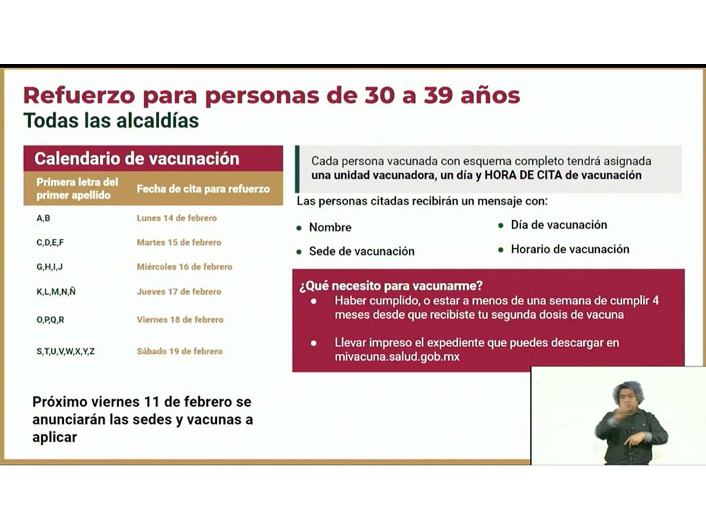 refuerzo para personas de 30 a 39 años en CDMX