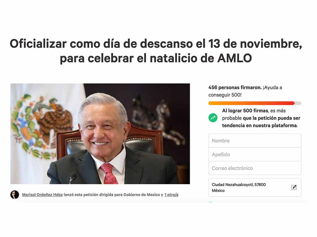 Proponen que el 13 de noviembre sea feriado por cumpleaños de AMLO