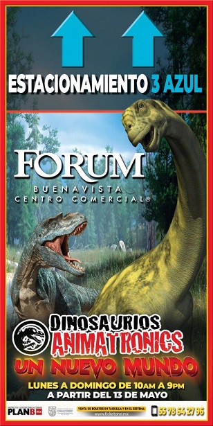 “Dinosaurios Animatronic: Un Nuevo mundo” llega a Forum Buenavista 2