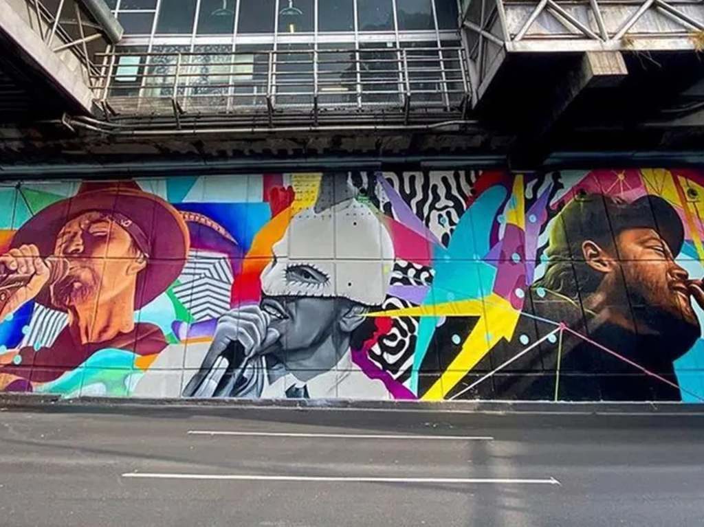 Mural de La Maldita Vecindad, Café Tacvba y Control Machete en CDMX