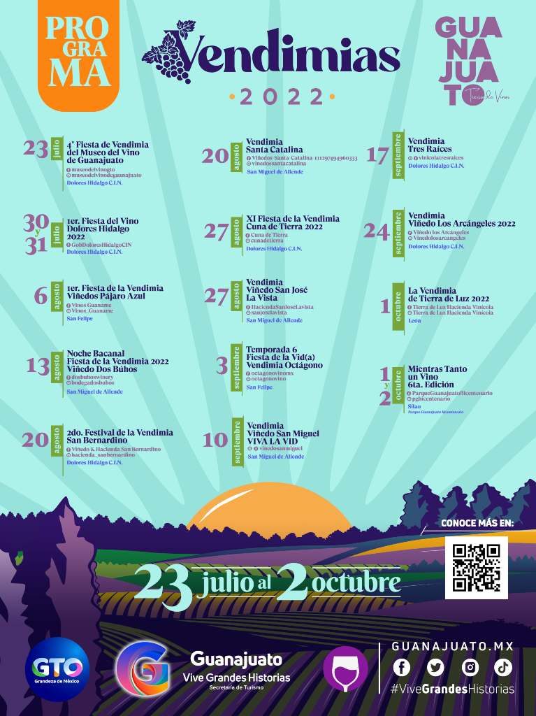 Calendario de vendimias en Guanajuato 2022