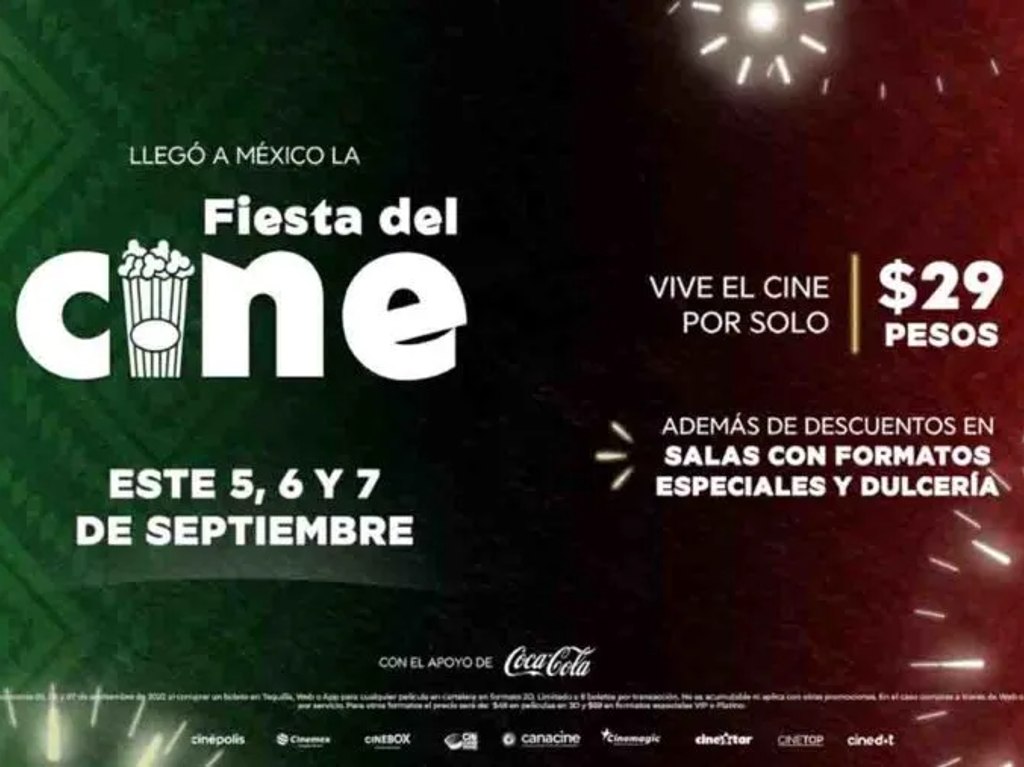 Boletos de cine a 29 pesos en México durante la Fiesta del cine