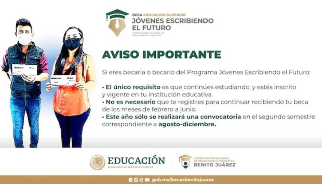 Convocatoria para Beca Jóvenes Escribiendo el Futuro 2022