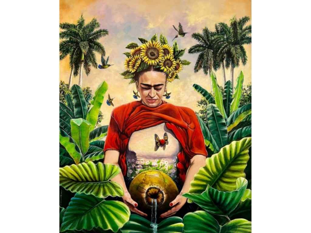 Obra de la exposición Frida Un Sueño Caribeño en Rochelle Gallery
