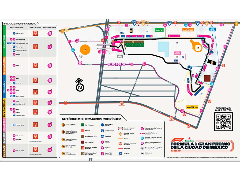 Mapa de movilidad Gran Premio de la CDMX